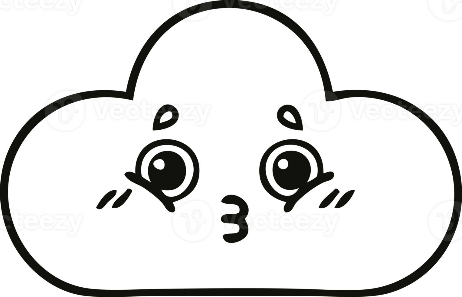 line drawing cartoon cloud png