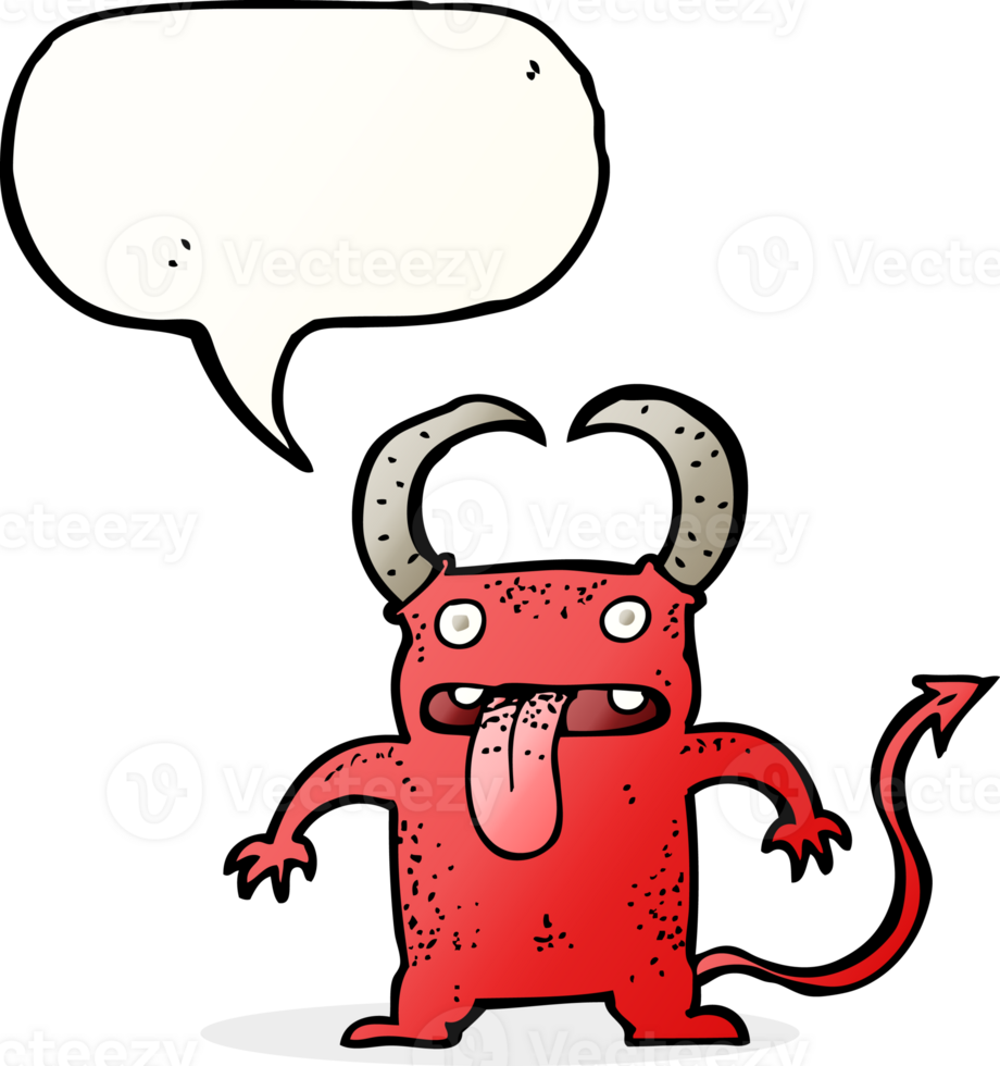cartoon little devil with speech bubble png