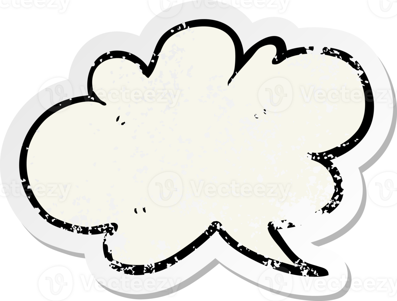 retro distressed sticker of a cartoon cloud speech bubble png