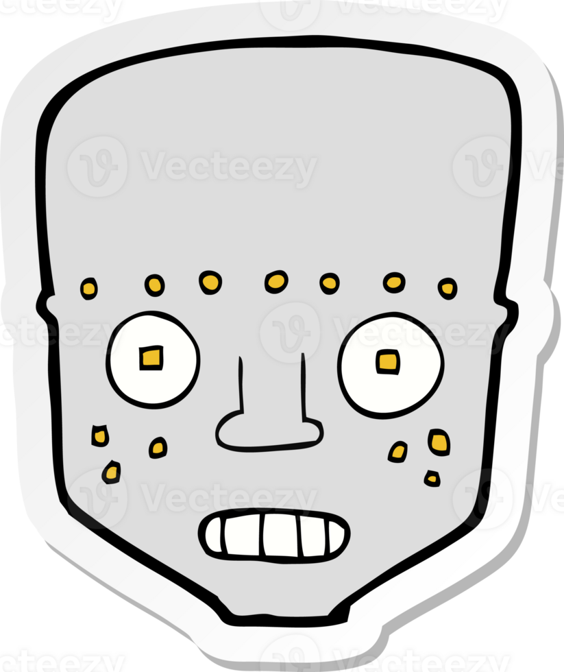 sticker of a cartoon robot head png