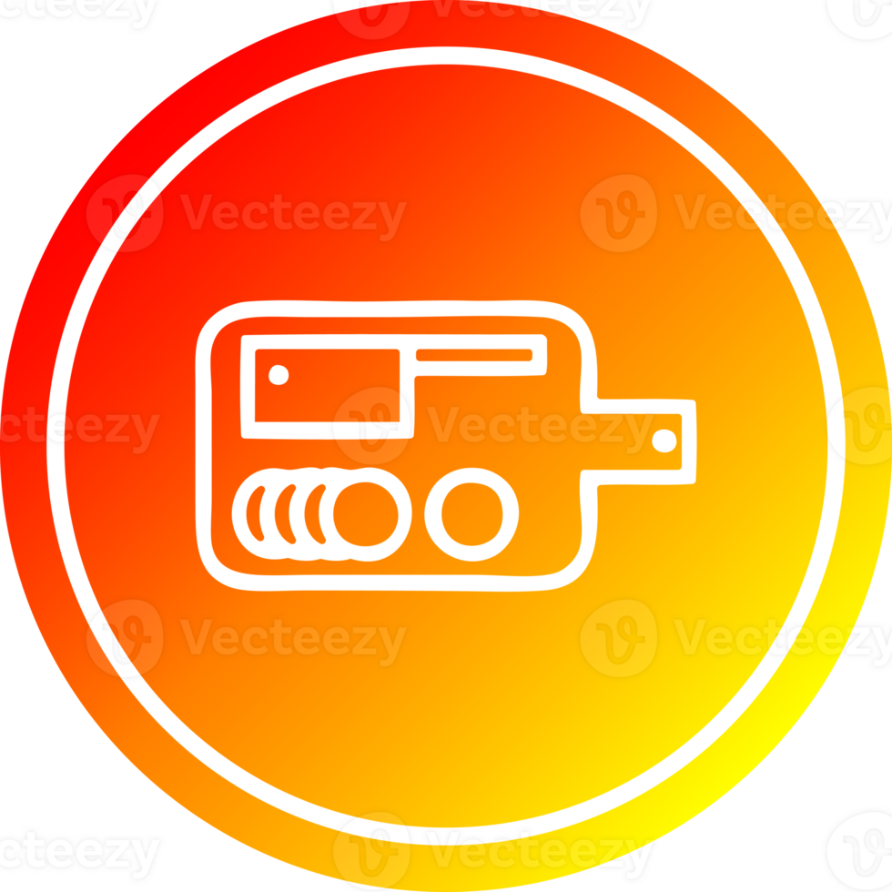 chopping board circular in hot gradient spectrum png