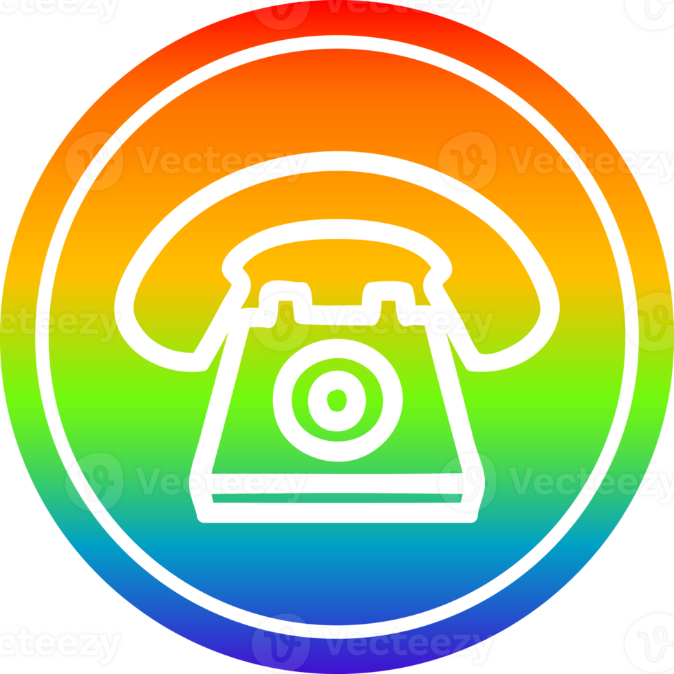 old telephone circular in rainbow spectrum png
