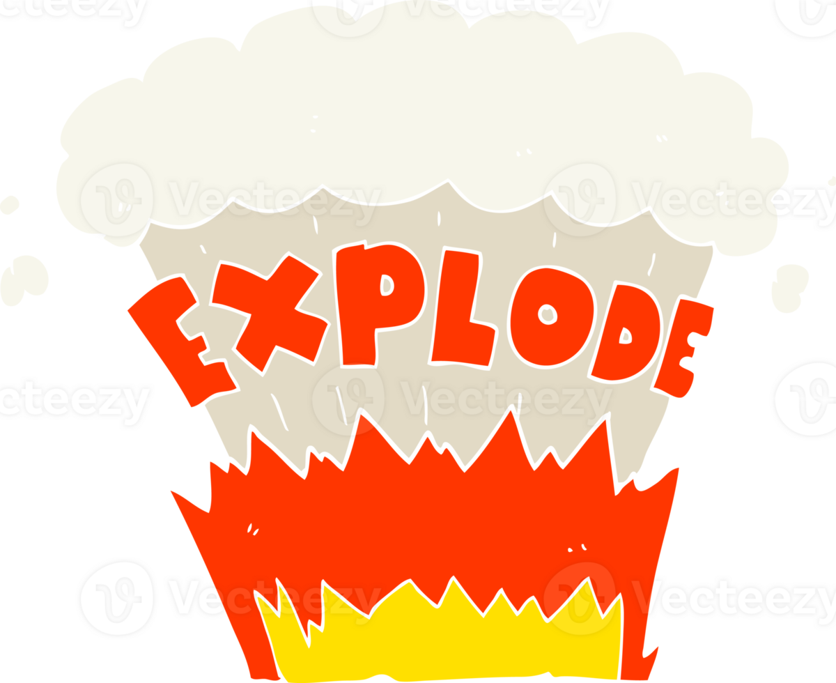 flat color illustration of a cartoon explosion png