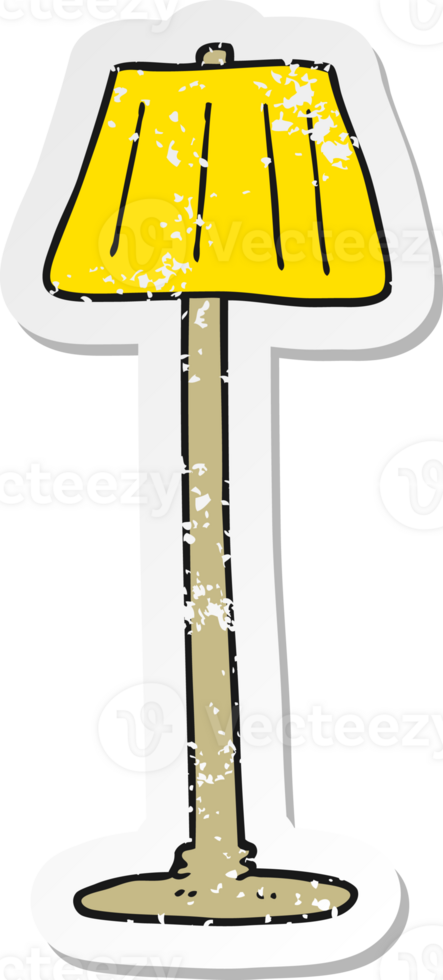 retro distressed sticker of a cartoon lamp png