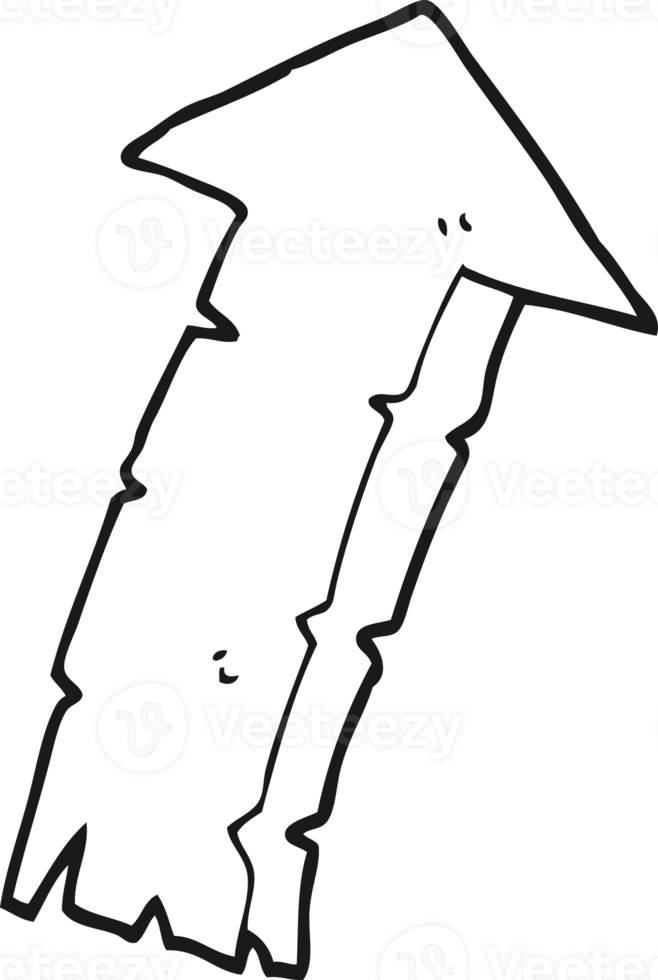 black and white cartoon arrow png