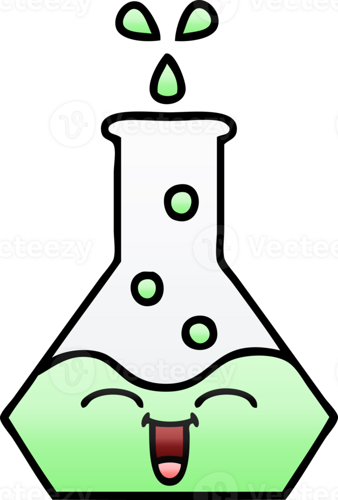 gradient shaded cartoon science beaker png