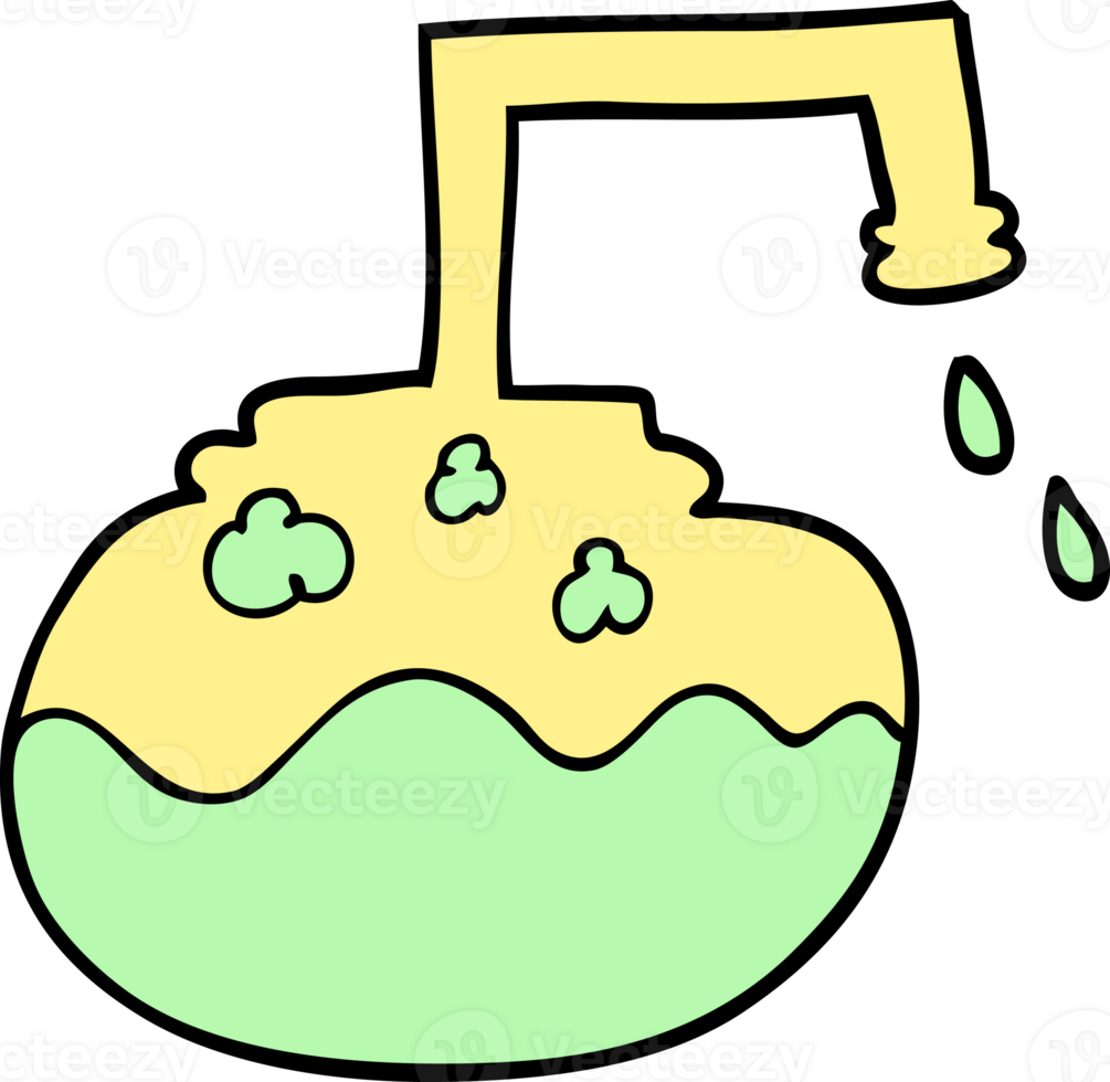 cartoon doodle bubbling chemicals png