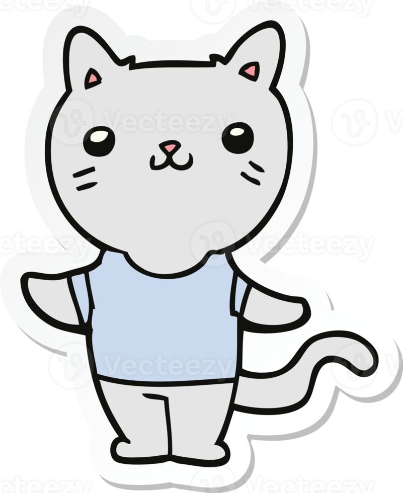 sticker of a cartoon cat png