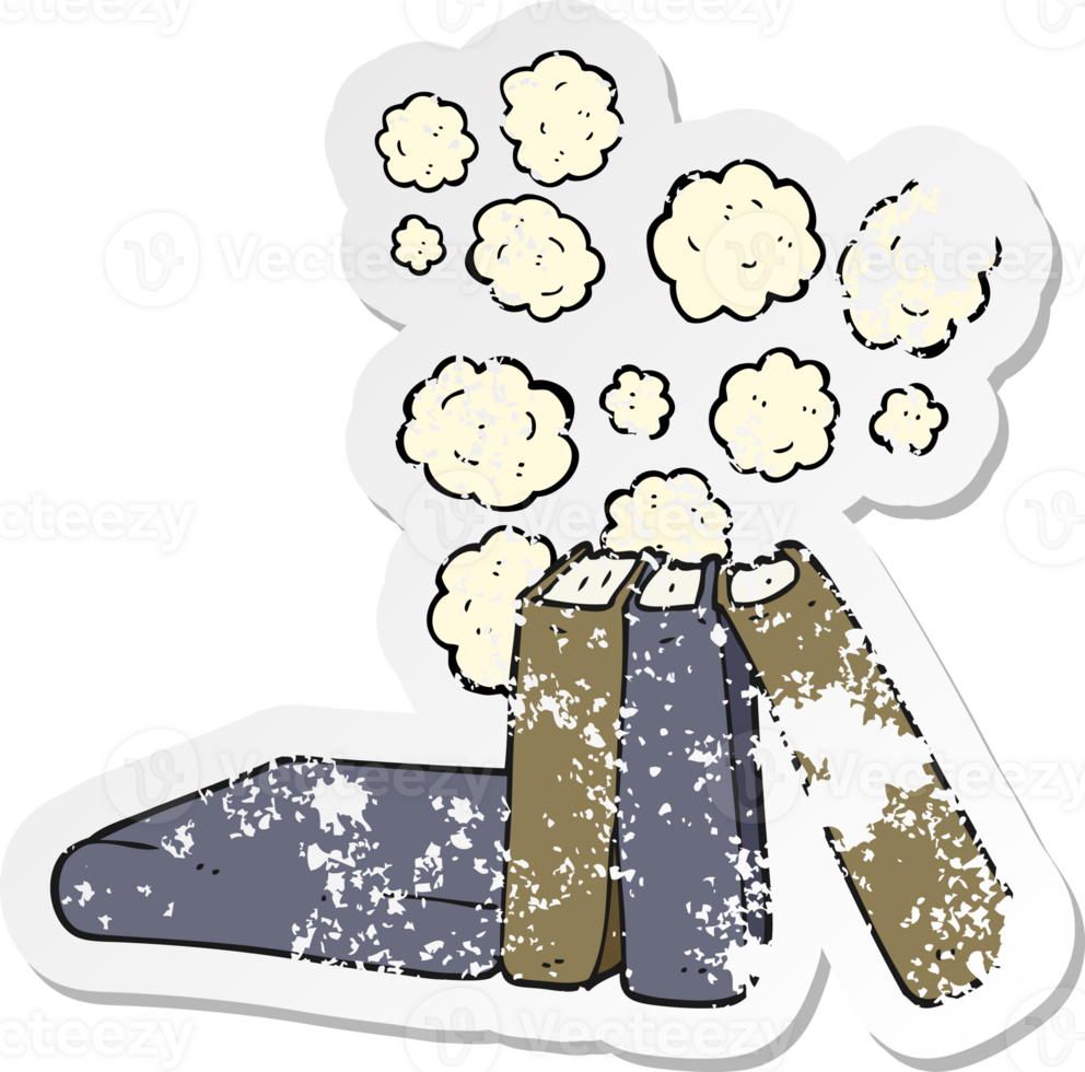 retro distressed sticker of a cartoon books png