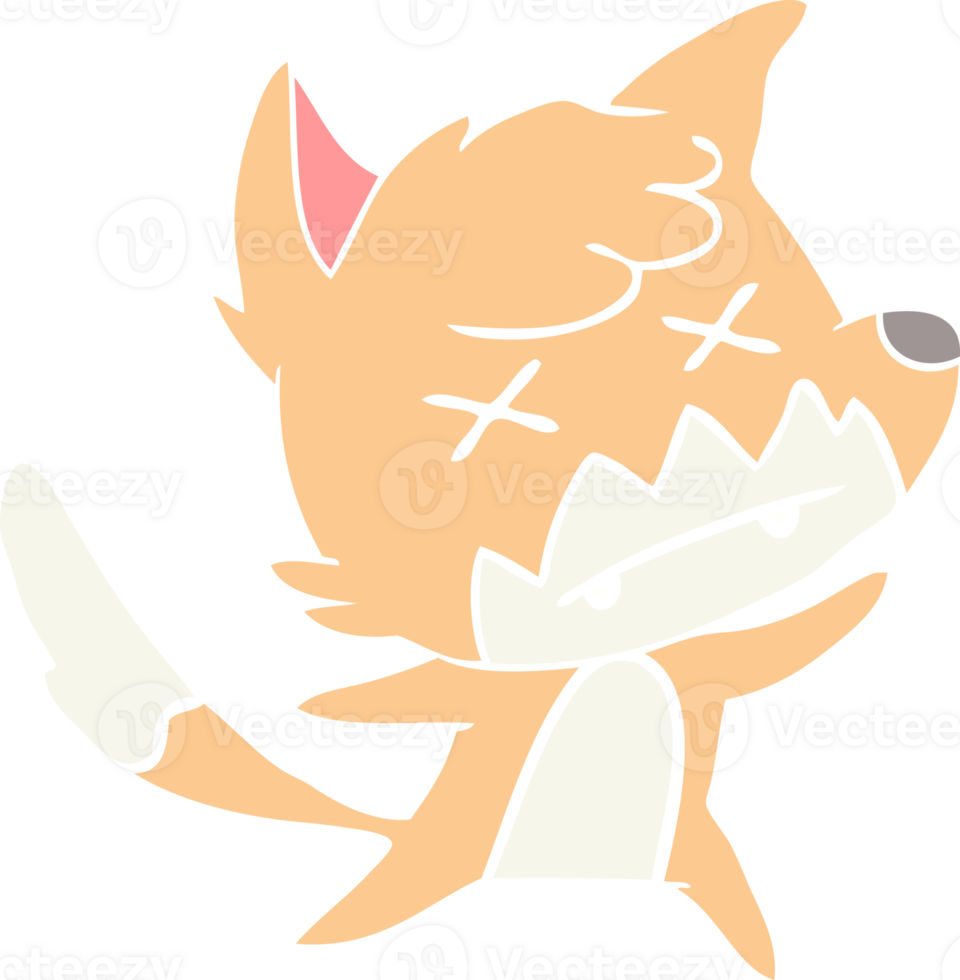 flat color style cartoon dead fox png