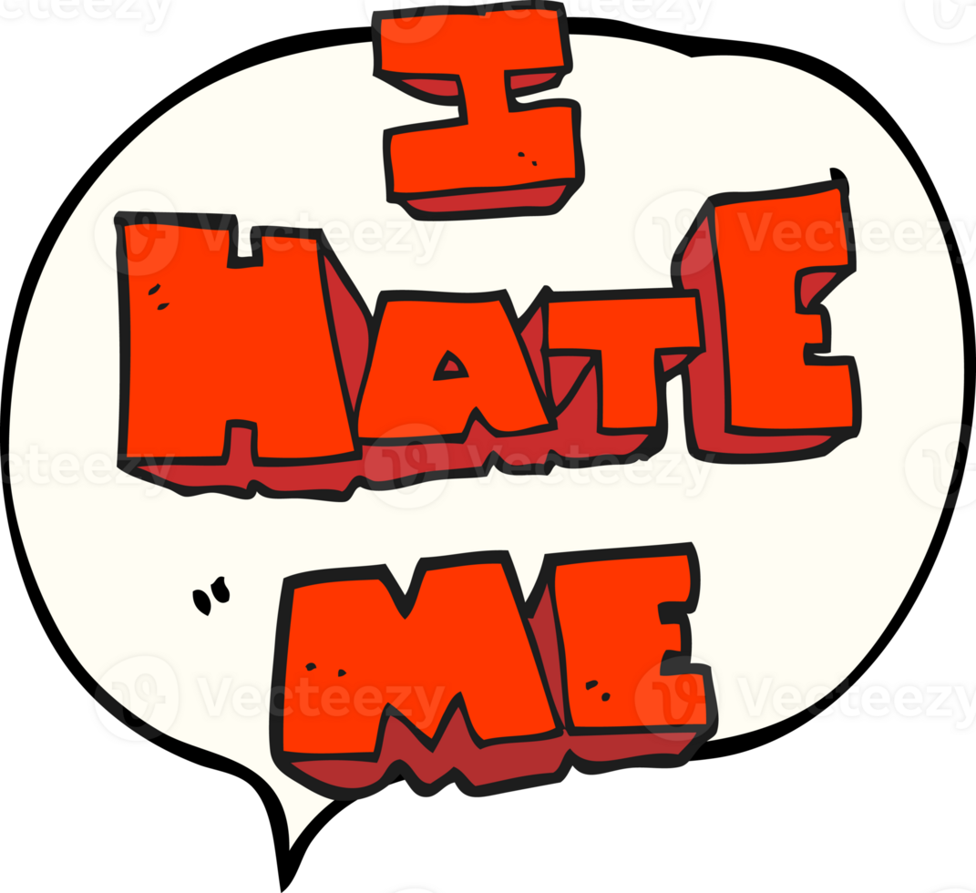 I hate me speech bubble cartoon symbol png