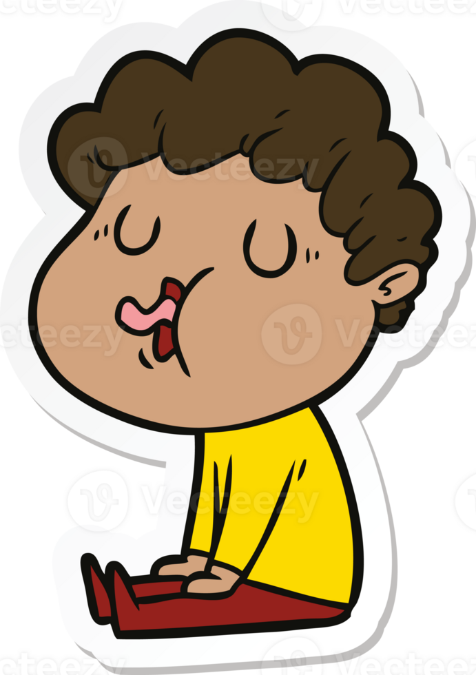 sticker of a cartoon man singing png