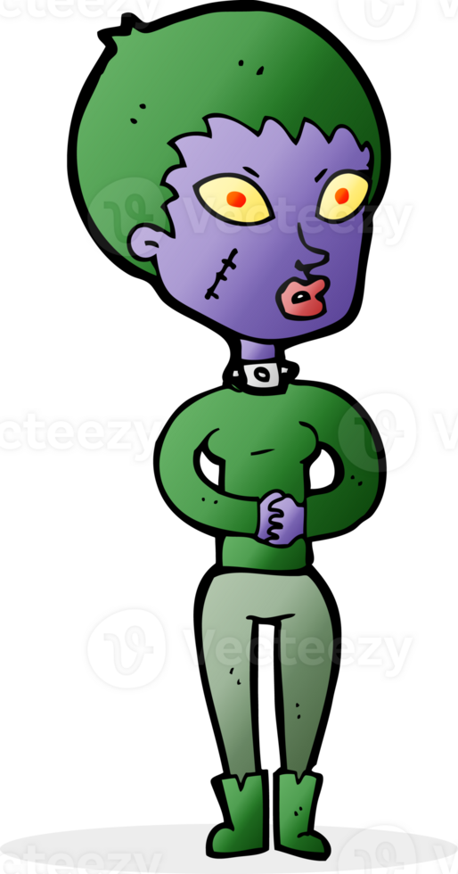 cartoon zombie girl png