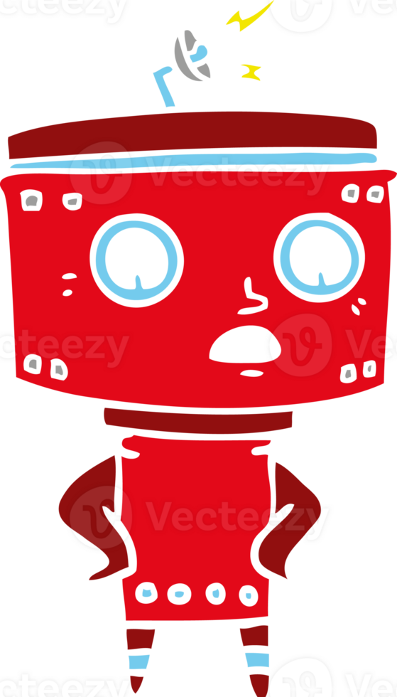 flat color style cartoon robot png