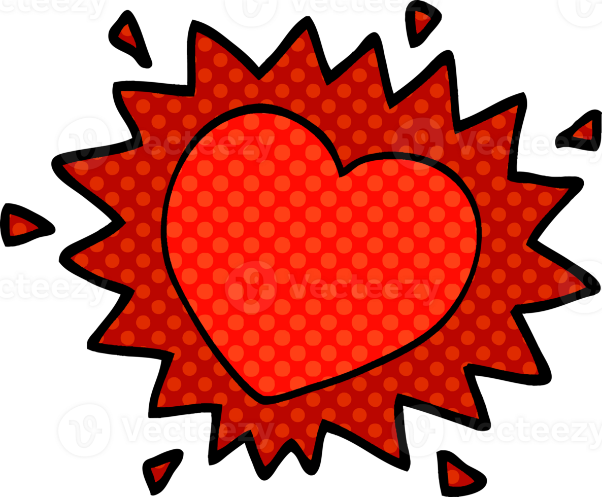 cartoon doodle flaming heart png