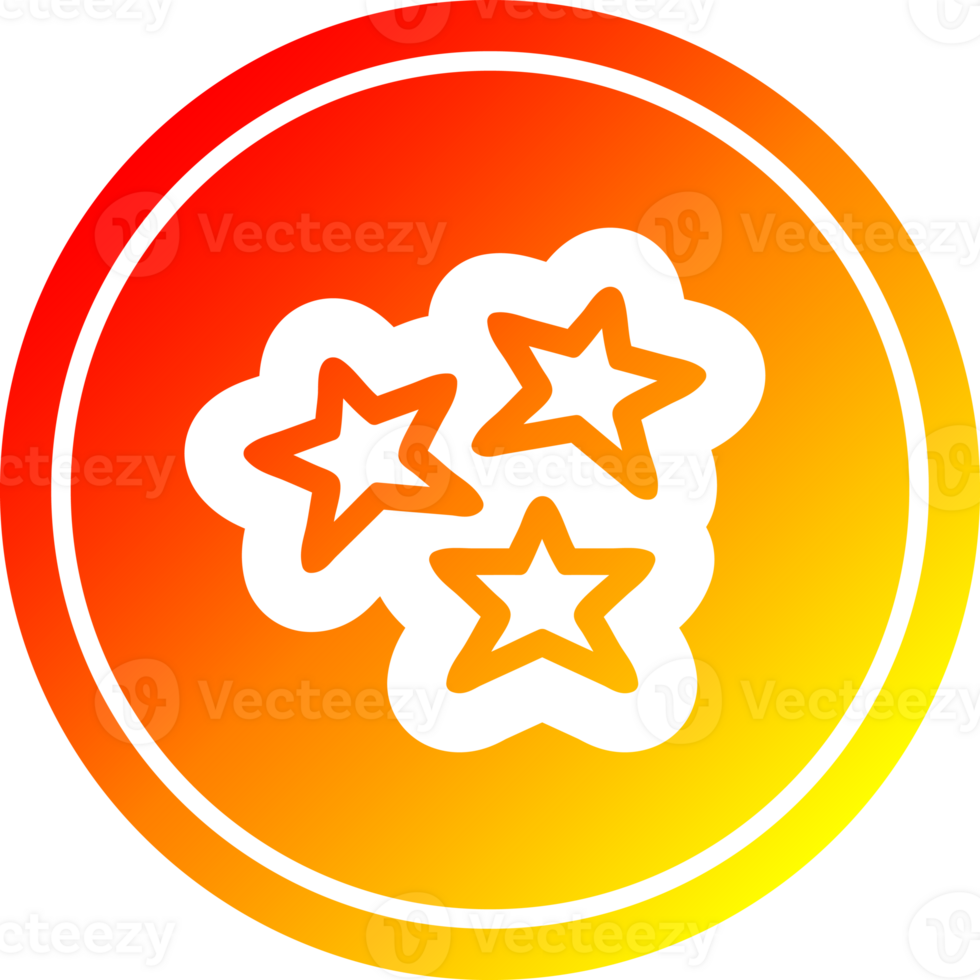 star shapes circular in hot gradient spectrum png