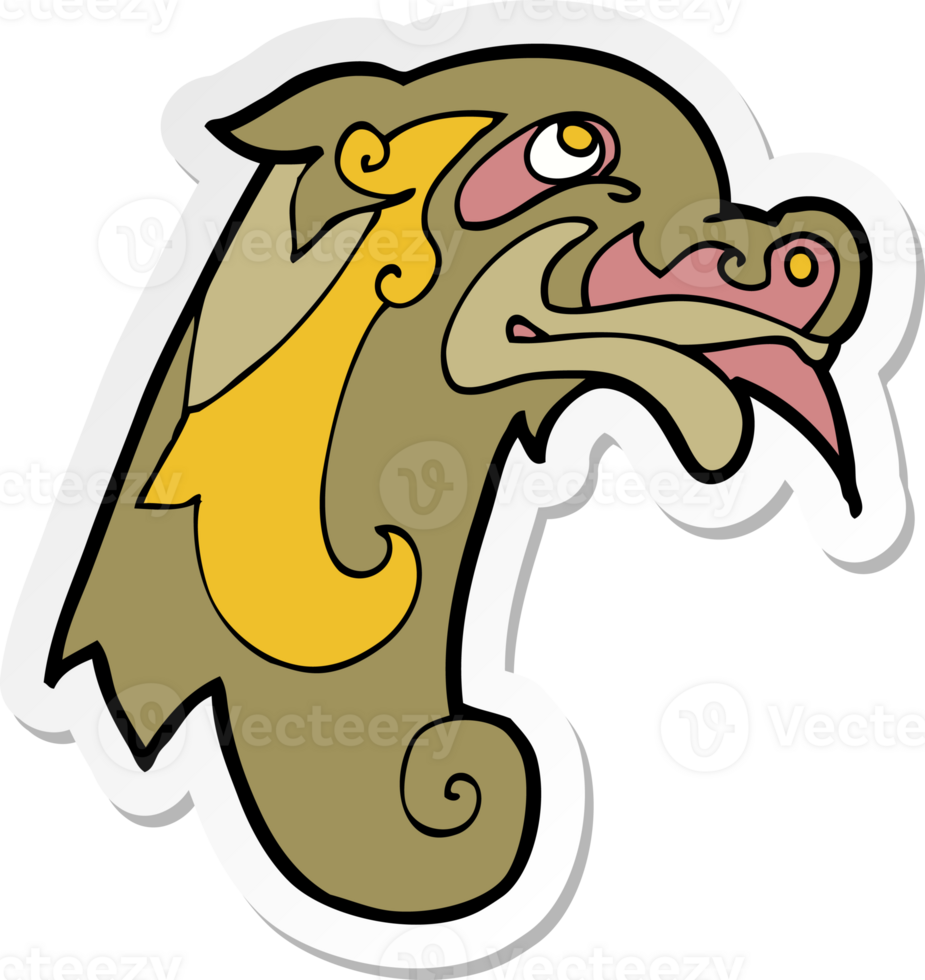 sticker of a cartoon medieval carving png
