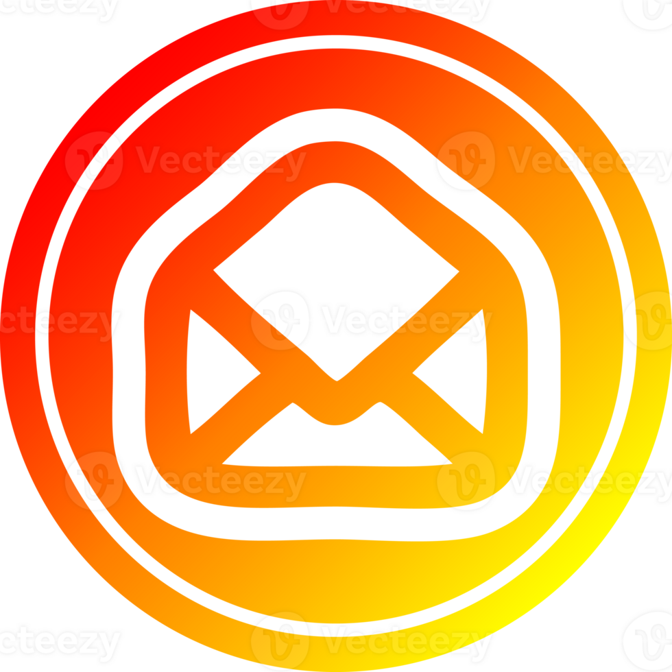 envelope letter circular in hot gradient spectrum png