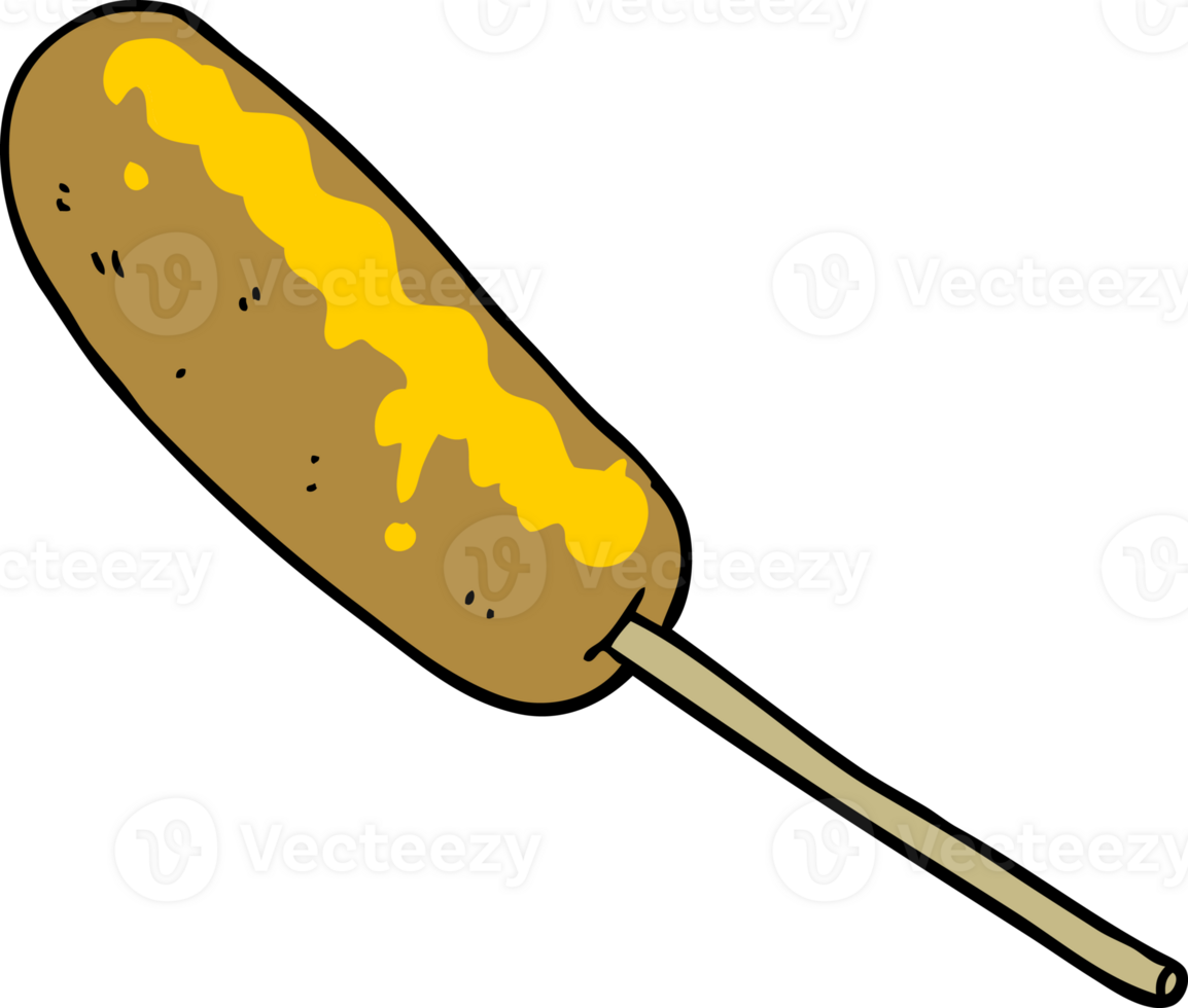 cartoon hotdog on a stick png