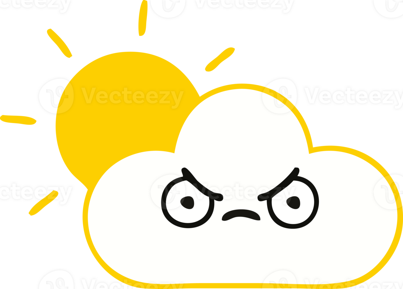 cute cartoon sunshine and cloud png