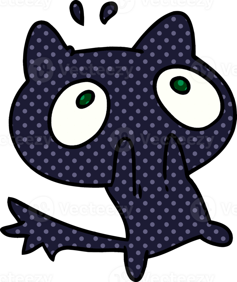 cartoon kawaii of a shocked cat png