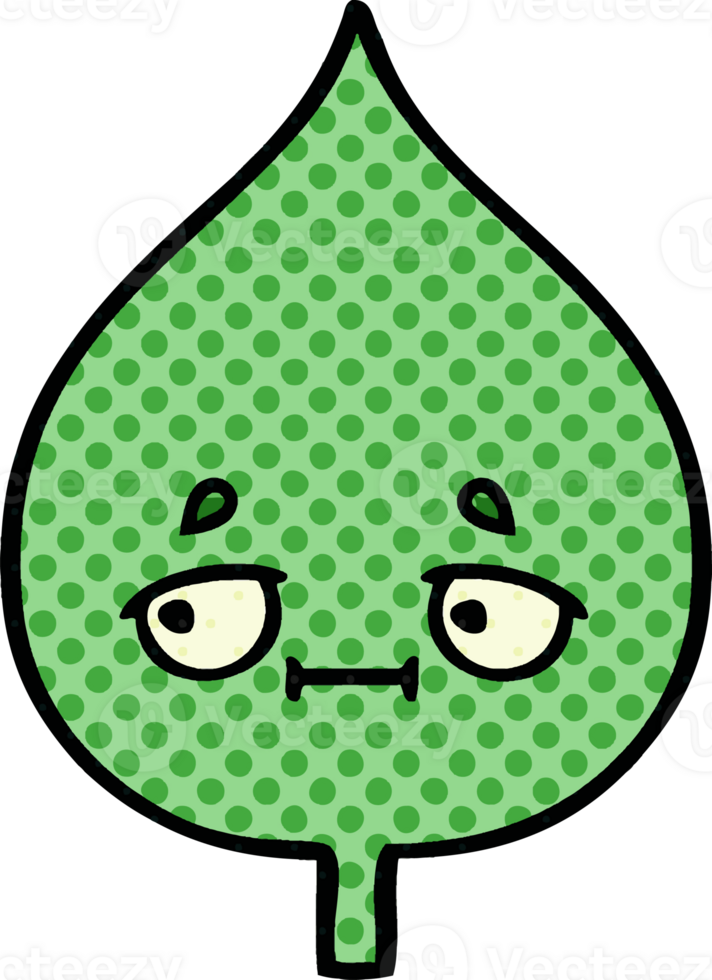 comic book style cartoon expressional leaf png