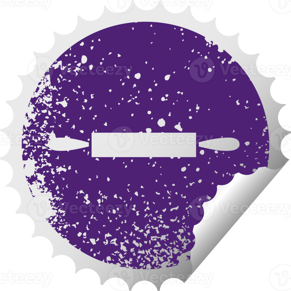 distressed circular peeling sticker symbol rolling pin png
