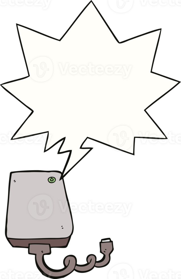 cartoon hard drive and speech bubble png