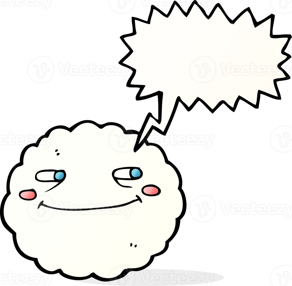 cartoon happy cloud with speech bubble png