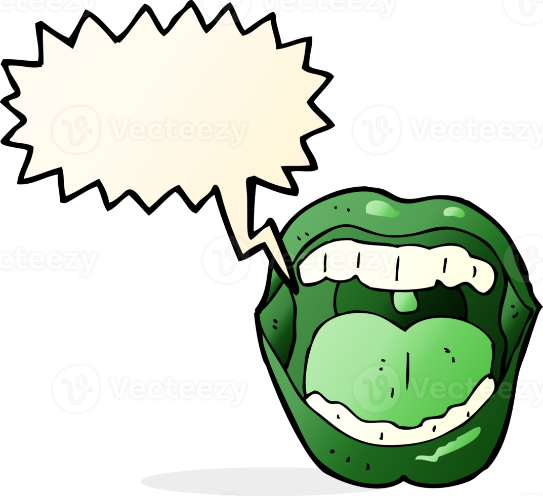 cartoon halloween mouth with speech bubble png