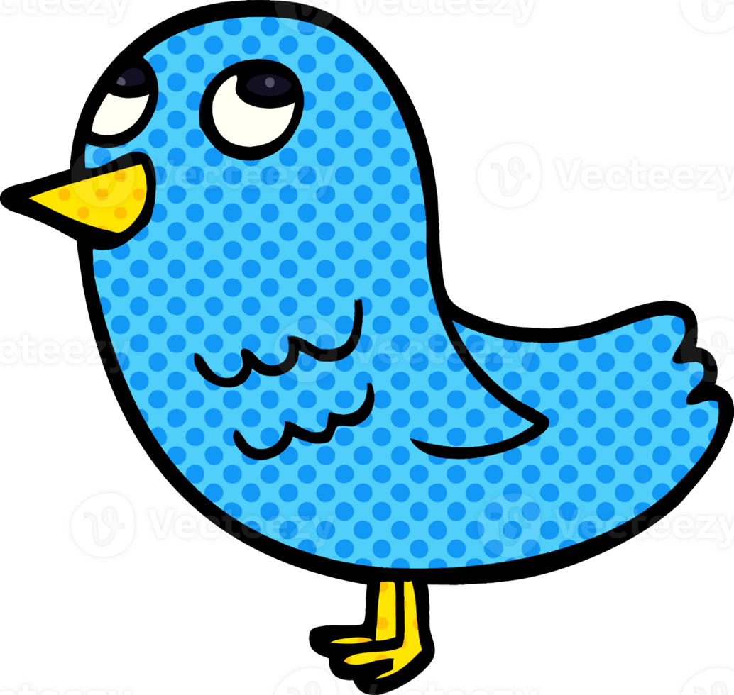 cartoon doodle bird looking up png