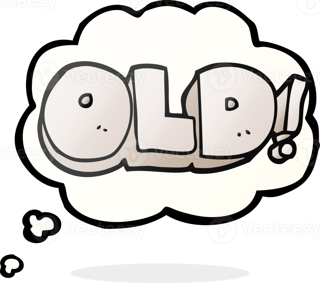 thought bubble cartoon word old png