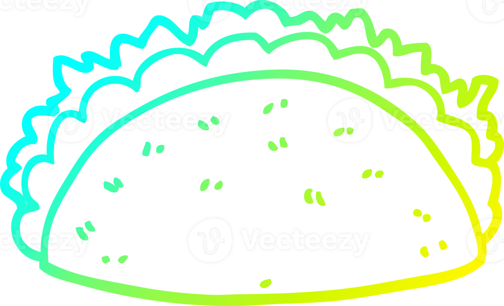 cold gradient line drawing cartoon taco png