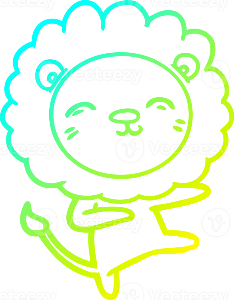 cold gradient line drawing cartoon lion png