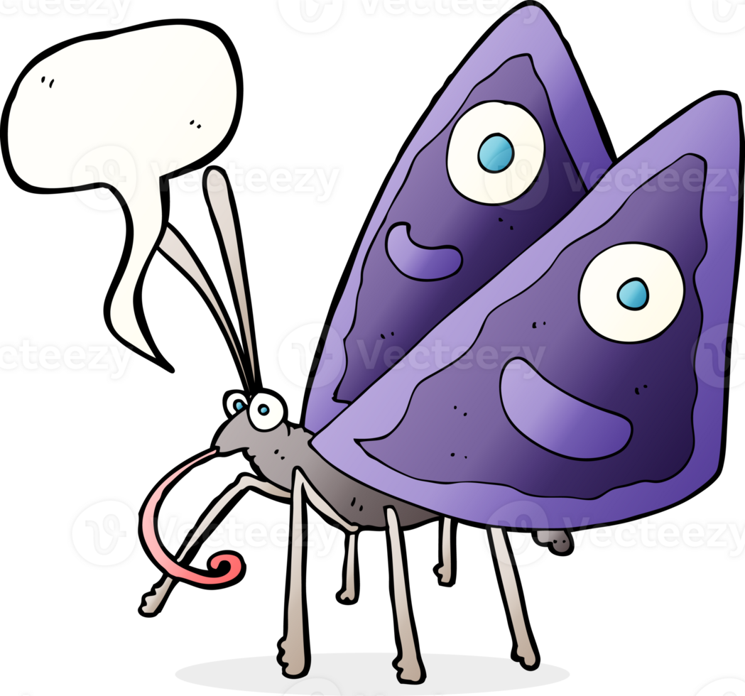 cartoon funny butterfly with speech bubble png