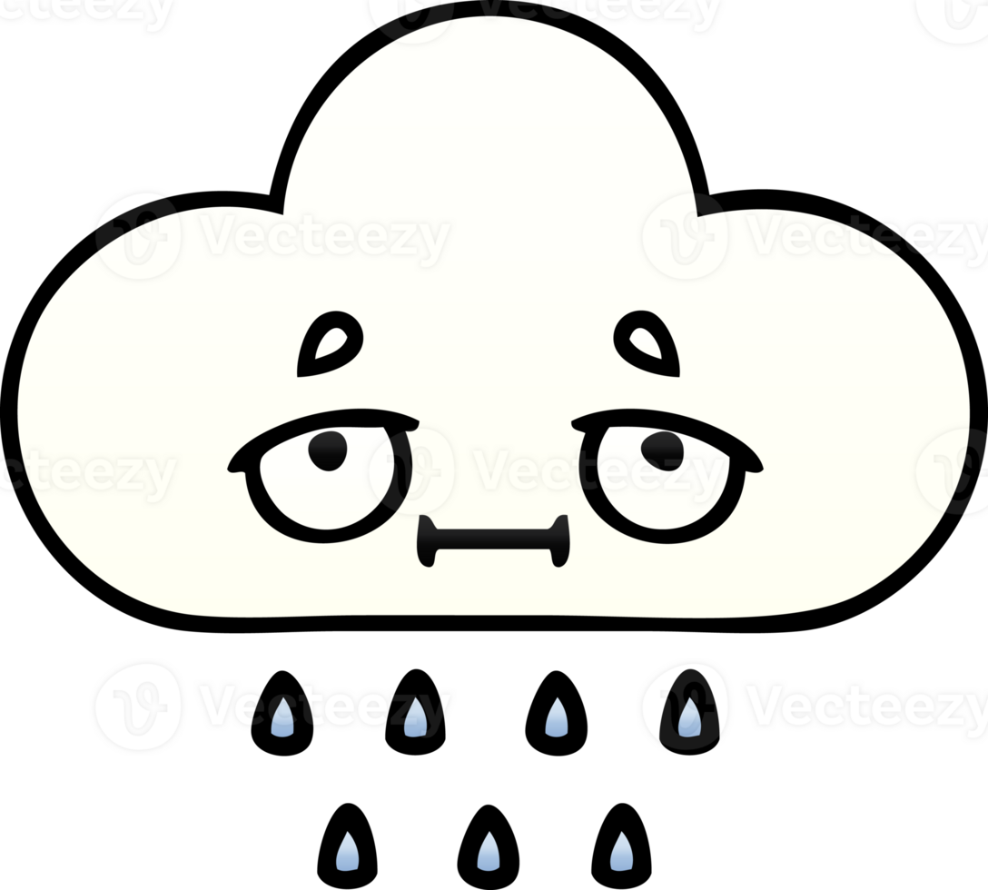 gradient shaded cartoon rain cloud png