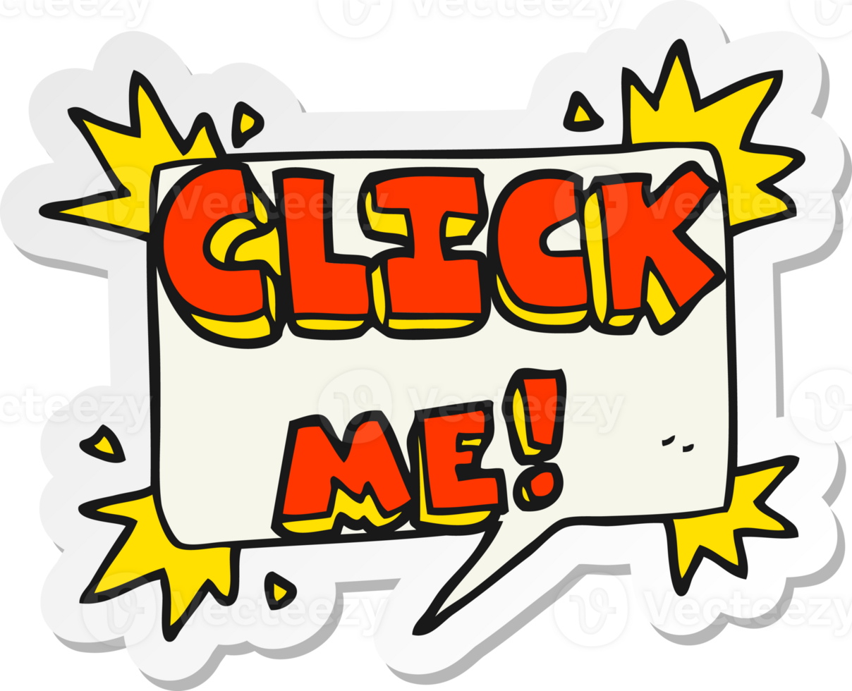 sticker of a cartoon click me symbol png