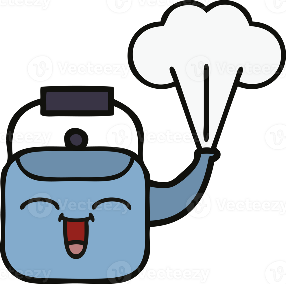 cute cartoon steaming kettle png