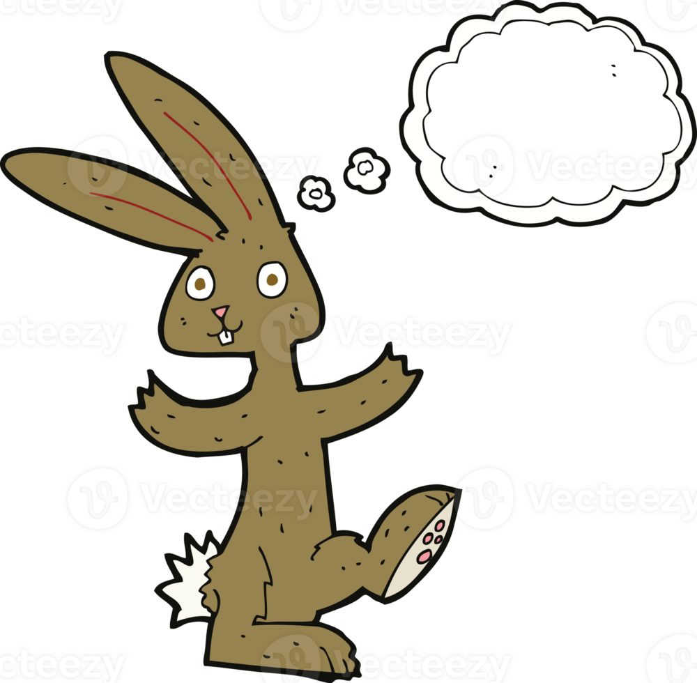 cartoon rabbit with thought bubble png
