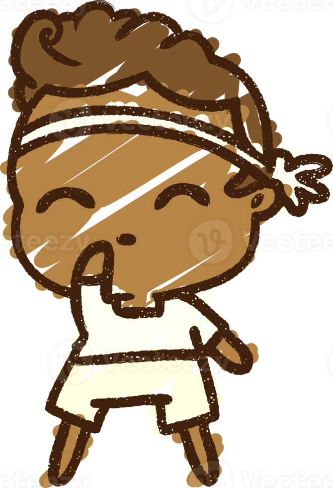 Karate Expert Chalk Drawing png