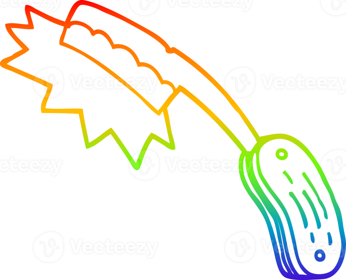 rainbow gradient line drawing cartoon sharp razor png