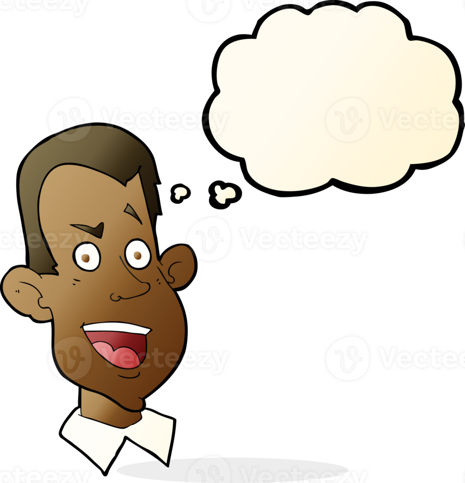 cartoon male face with thought bubble png