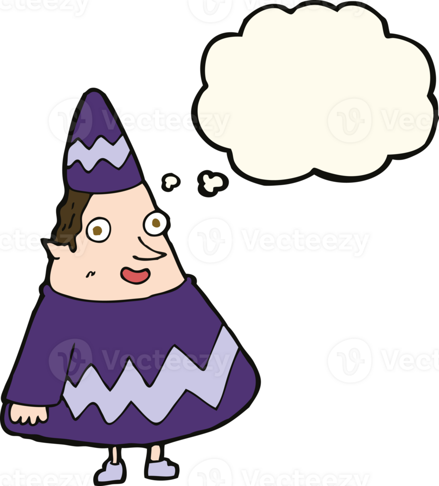 cartoon elf with thought bubble png