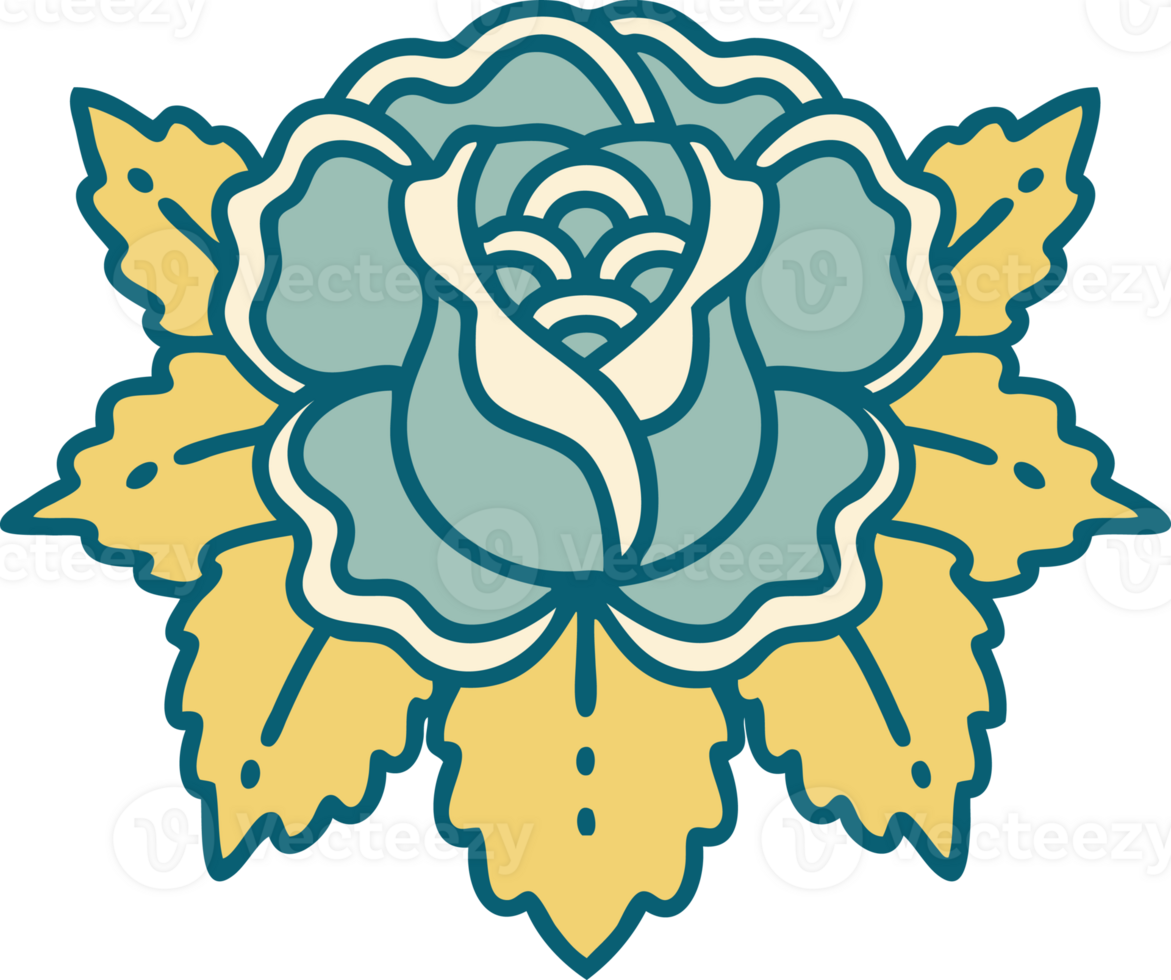 tattoo style icon of a rose png