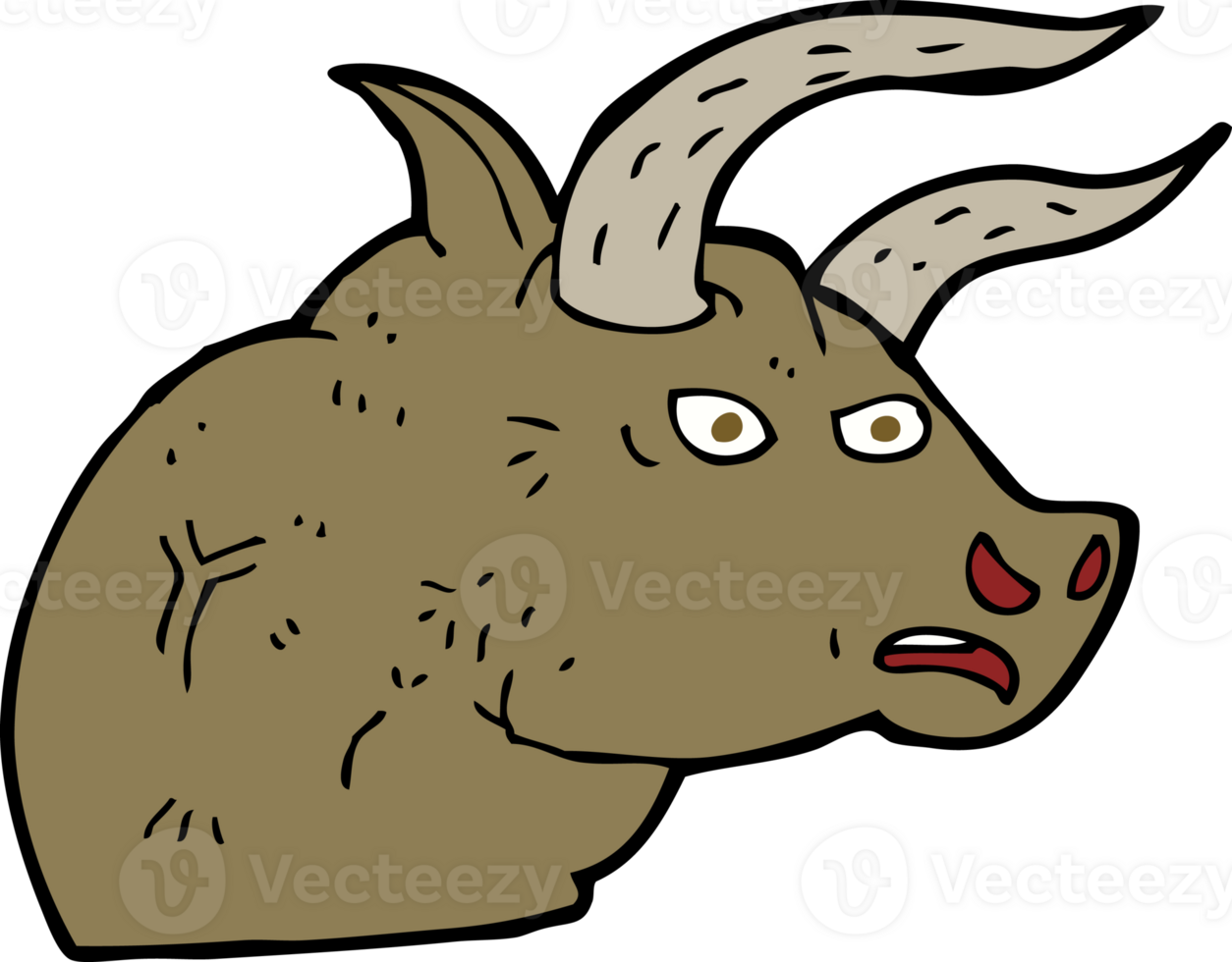 cartoon angry bull head png