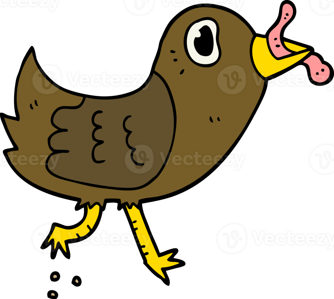 cartoon bird with worm png