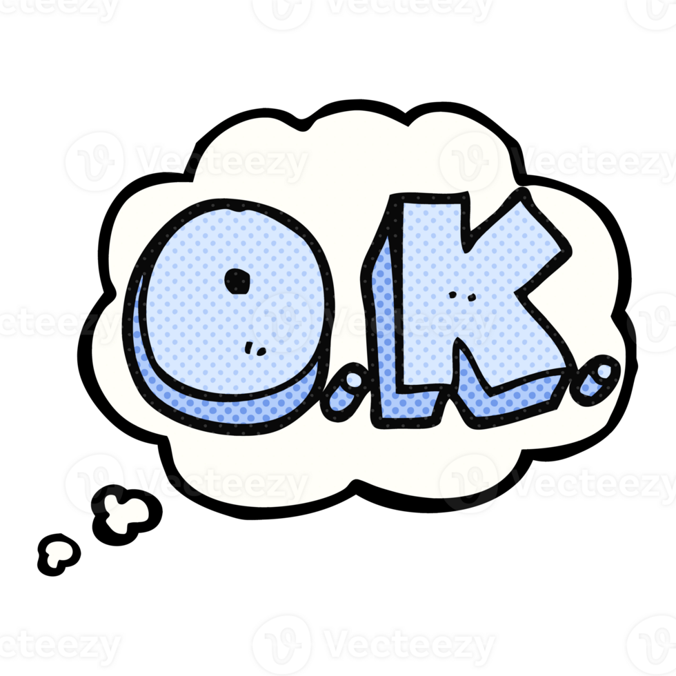 thought bubble cartoon word OK png