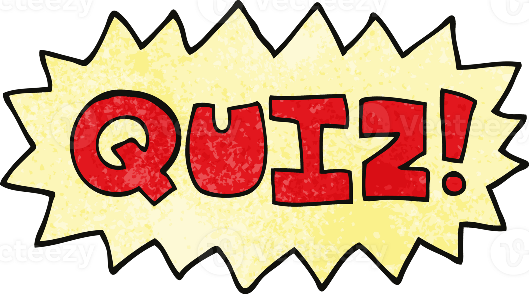 cartoon doodle quiz sign png