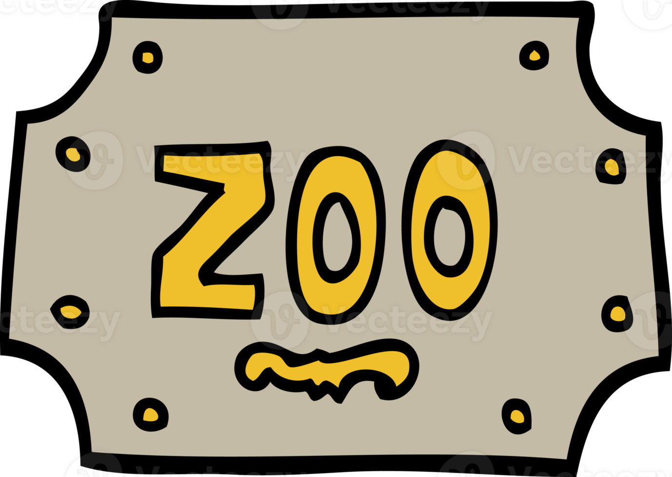 hand drawn doodle style cartoon zoo sign png