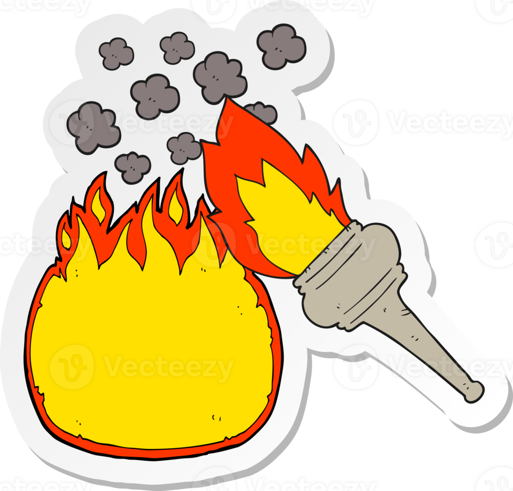 sticker of a cartoon flaming torch png